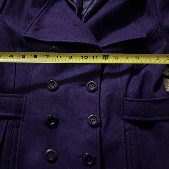 GUESS Purple Pea coat jacket Large - Picture 11 of 12